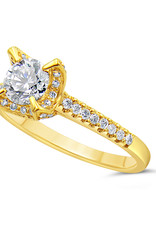 18kt yellow gold engagement ring with 0.87 ct diamonds