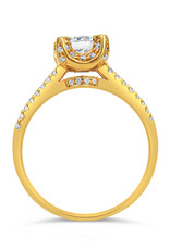 18kt yellow gold engagement ring with 0.87 ct diamonds