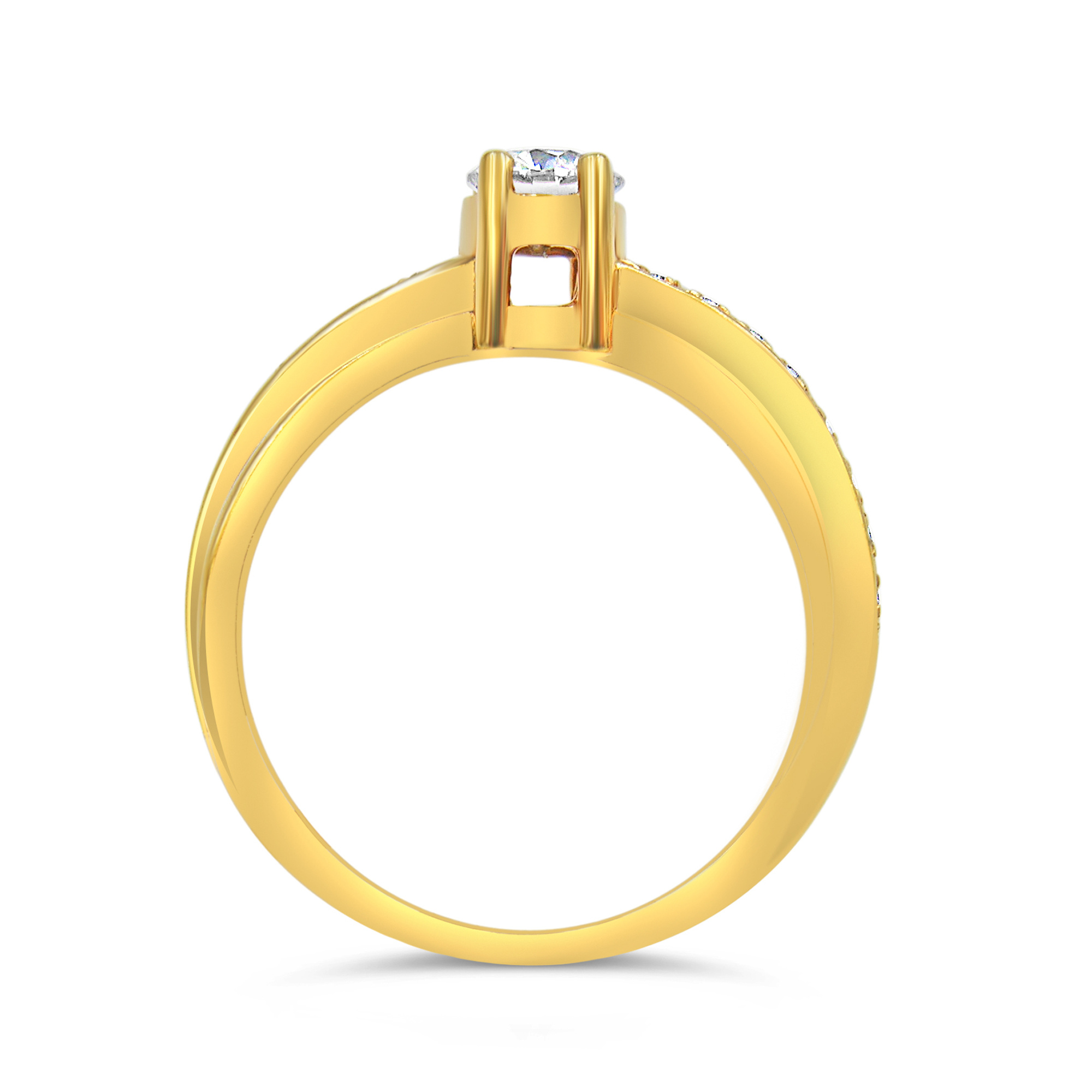 18k yellow gold engagement ring with 0.46 ct diamonds