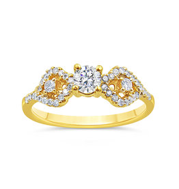 18kt yellow gold engagement ring with 0.51 ct diamonds