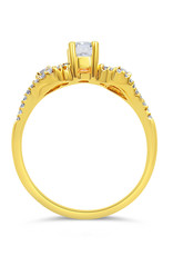 18kt geel goud verlovingsring met 0.51 ct diamanten