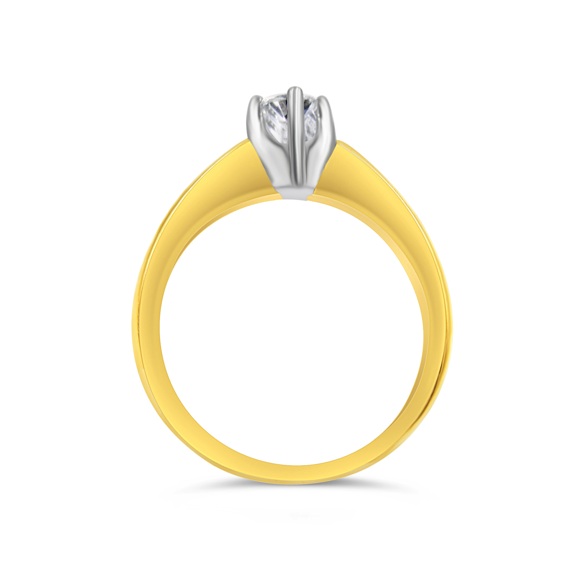 18kt geel goud verlovingsring met 0.26 ct diamant