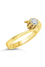 18kt geel goud verlovingsring met 0.24 ct diamant