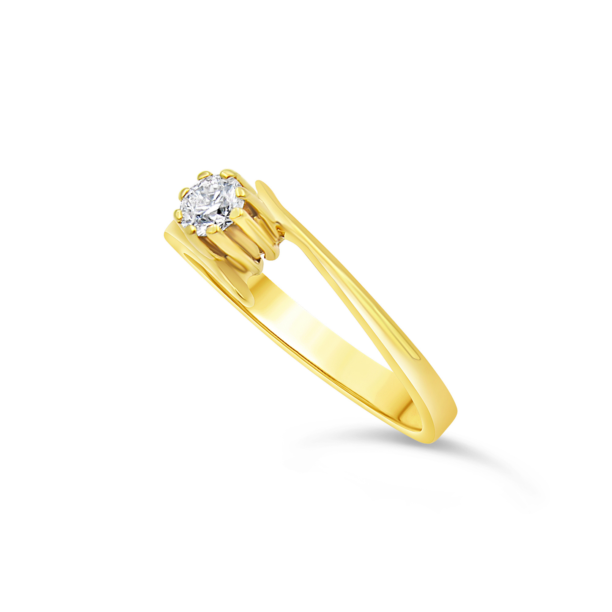 18kt yellow gold engagement ring with 0.24 ct diamond