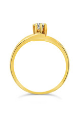18kt yellow gold engagement ring with 0.24 ct diamond
