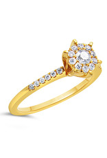 18kt yellow gold engagement ring with 0.36 ct diamonds