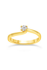 18kt geel goud verlovingsring met 0.18 ct diamant