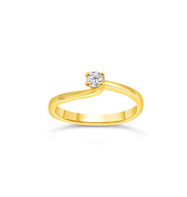 18kt geel goud verlovingsring met 0.18 ct diamant