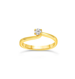 18kt yellow gold engagement ring with 0.18 ct diamond