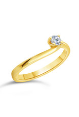 18kt yellow gold engagement ring with 0.18 ct diamond