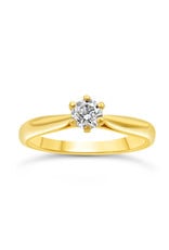 18kt geel goud verlovingsring met 0.33 ct diamant