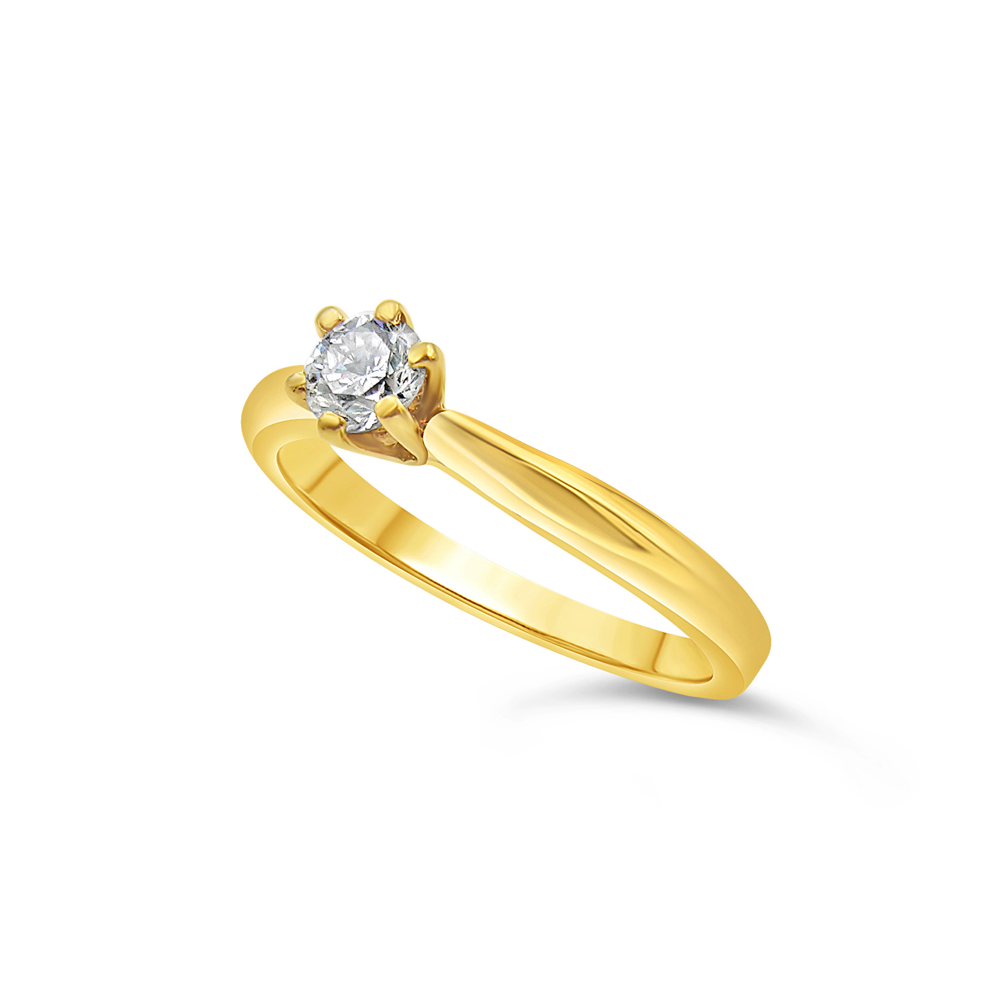18kt yellow gold engagement ring with 0.33 ct diamond
