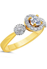 18kt yellow gold engagement ring with 0.73 ct diamonds