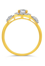 18kt yellow gold engagement ring with 0.73 ct diamonds