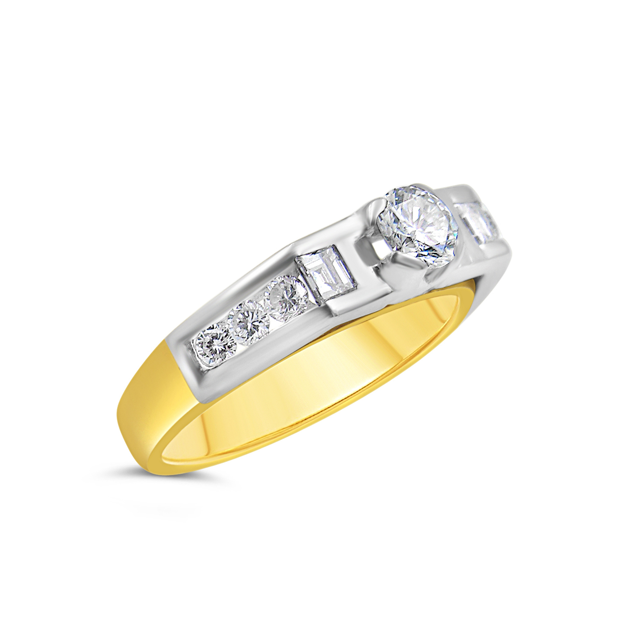 18kt geel goud verlovingsring met 0.94 ct diamanten