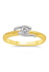 18kt yellow gold engagement ring with 0.20 ct diamond