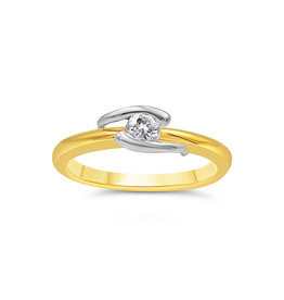 18kt yellow gold engagement ring with 0.20 ct diamond