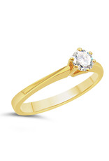 18kt geel goud verlovingsring met 0.20 ct diamant