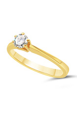 18kt geel goud verlovingsring met 0.20 ct diamant