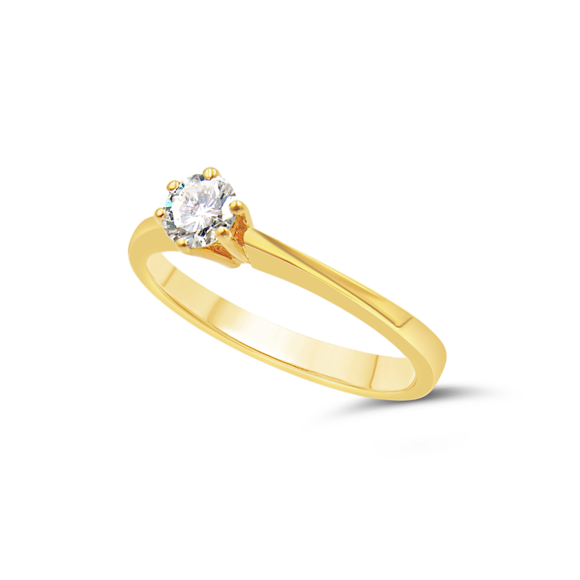 18kt geel goud verlovingsring met 0.20 ct diamant