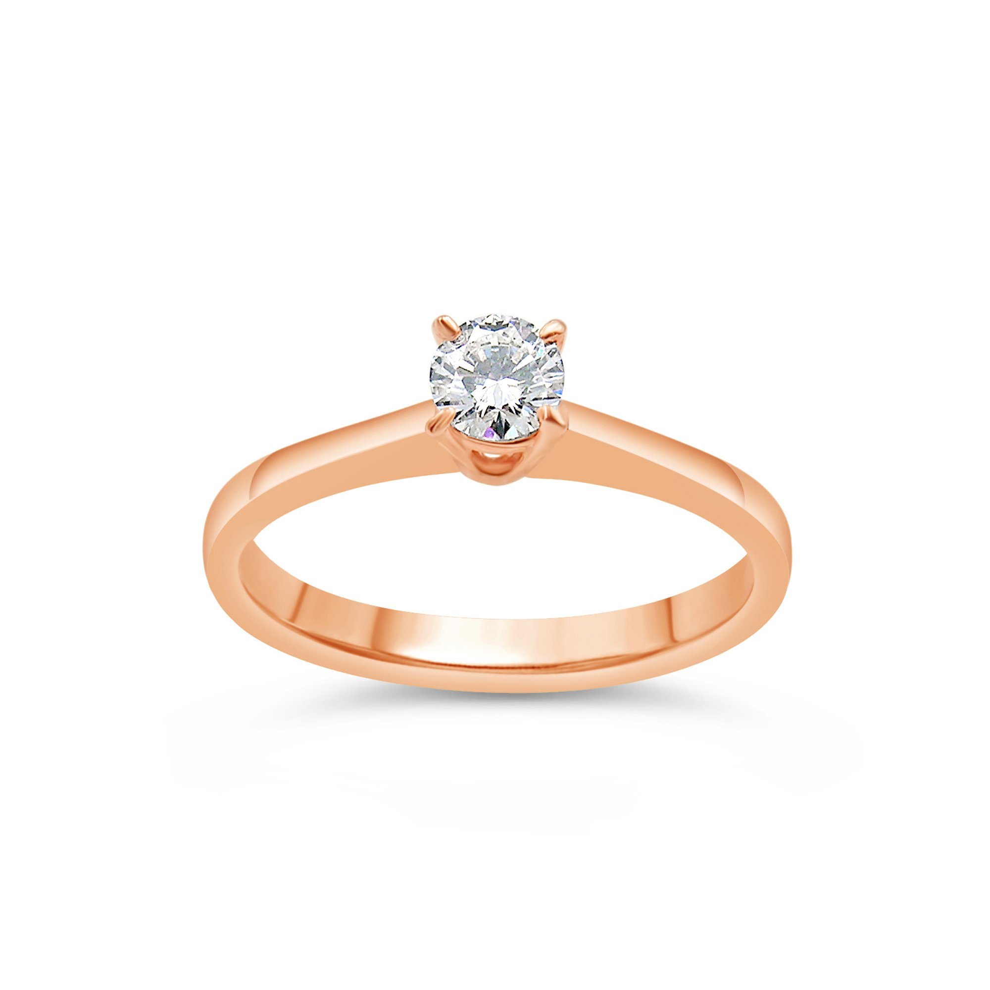 18kt roze goud verlovingsring met 0.24 ct diamant