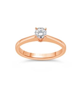 18kt roze goud verlovingsring met 0.24 ct diamant