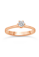 18kt rose gold engagement ring with 0.22 ct diamond
