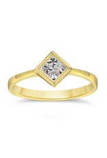 18kt geel goud verlovingsring met 0.21 ct diamant