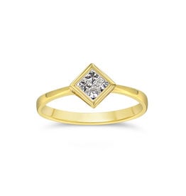 18kt geel goud verlovingsring met 0.21 ct diamant