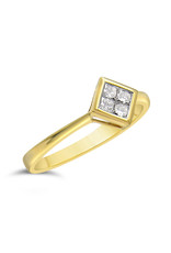 18kt yellow gold engagement ring with 0.21 ct diamond