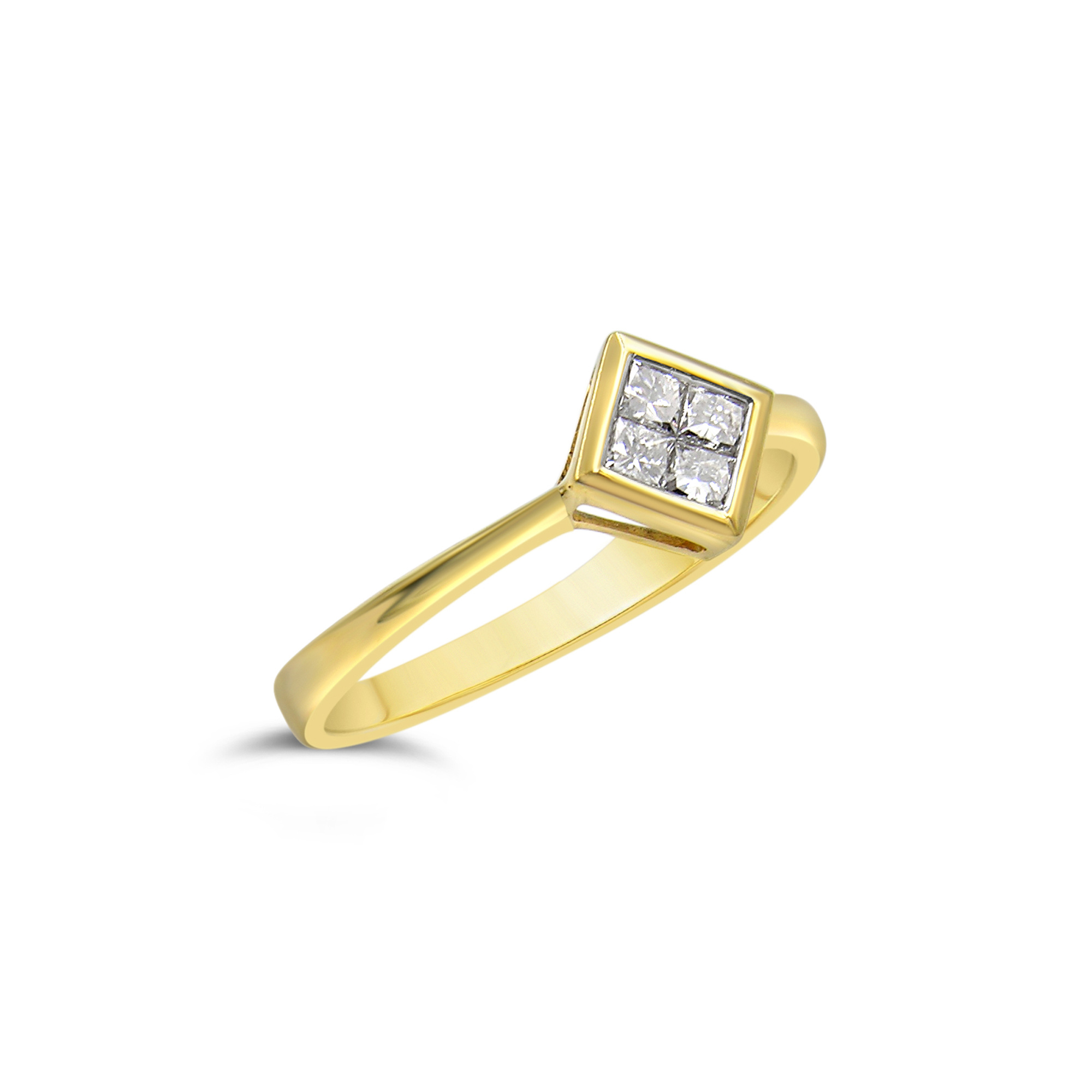 18kt yellow gold engagement ring with 0.21 ct diamond