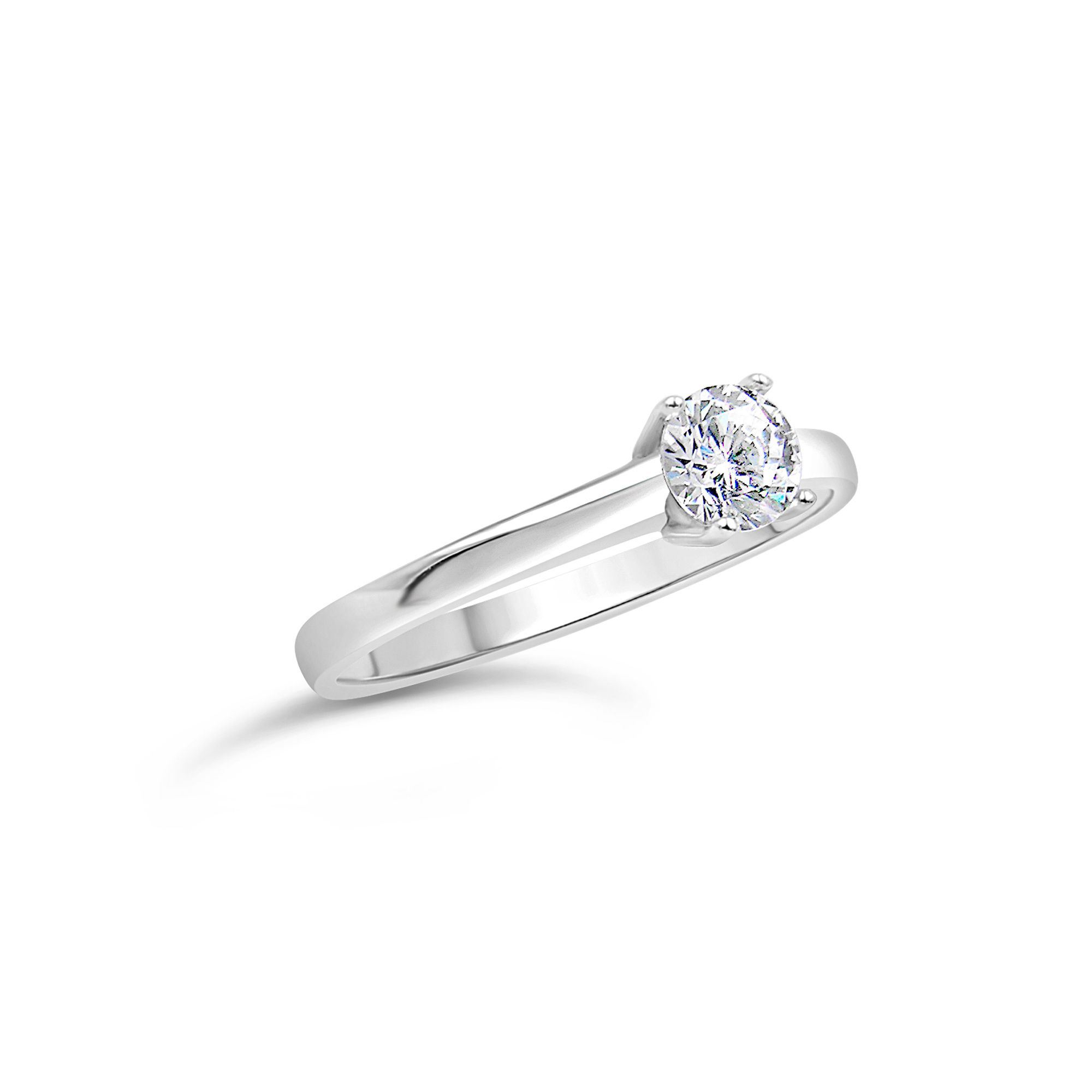 18kt white gold engagement ring with zirconia