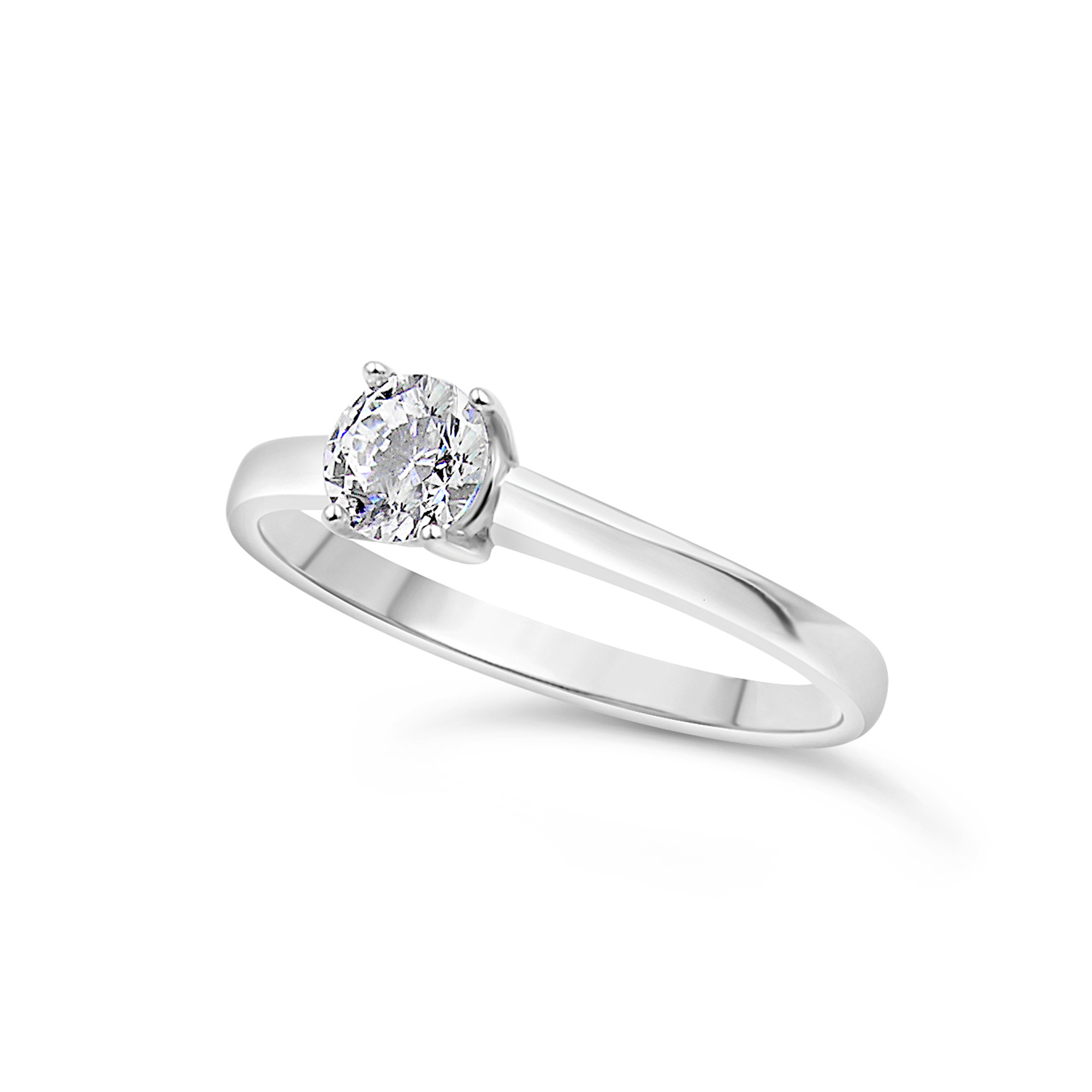 18kt white gold engagement ring with zirconia