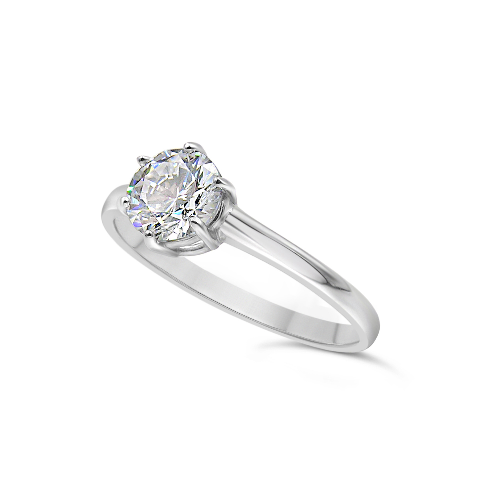 18kt white gold engagement ring with zirconia