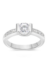 18kt white gold engagement ring with zirconia