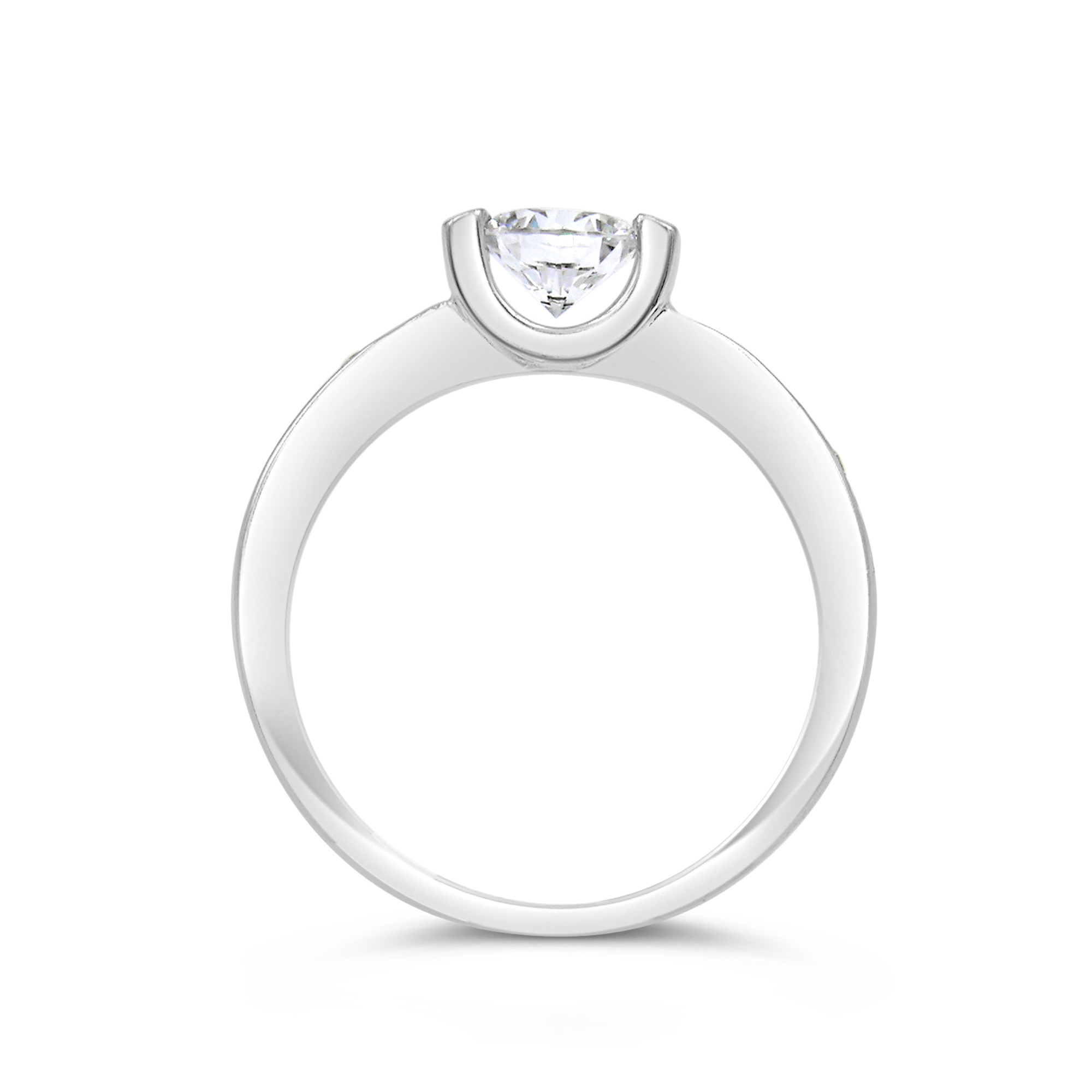 18kt white gold engagement ring with zirconia