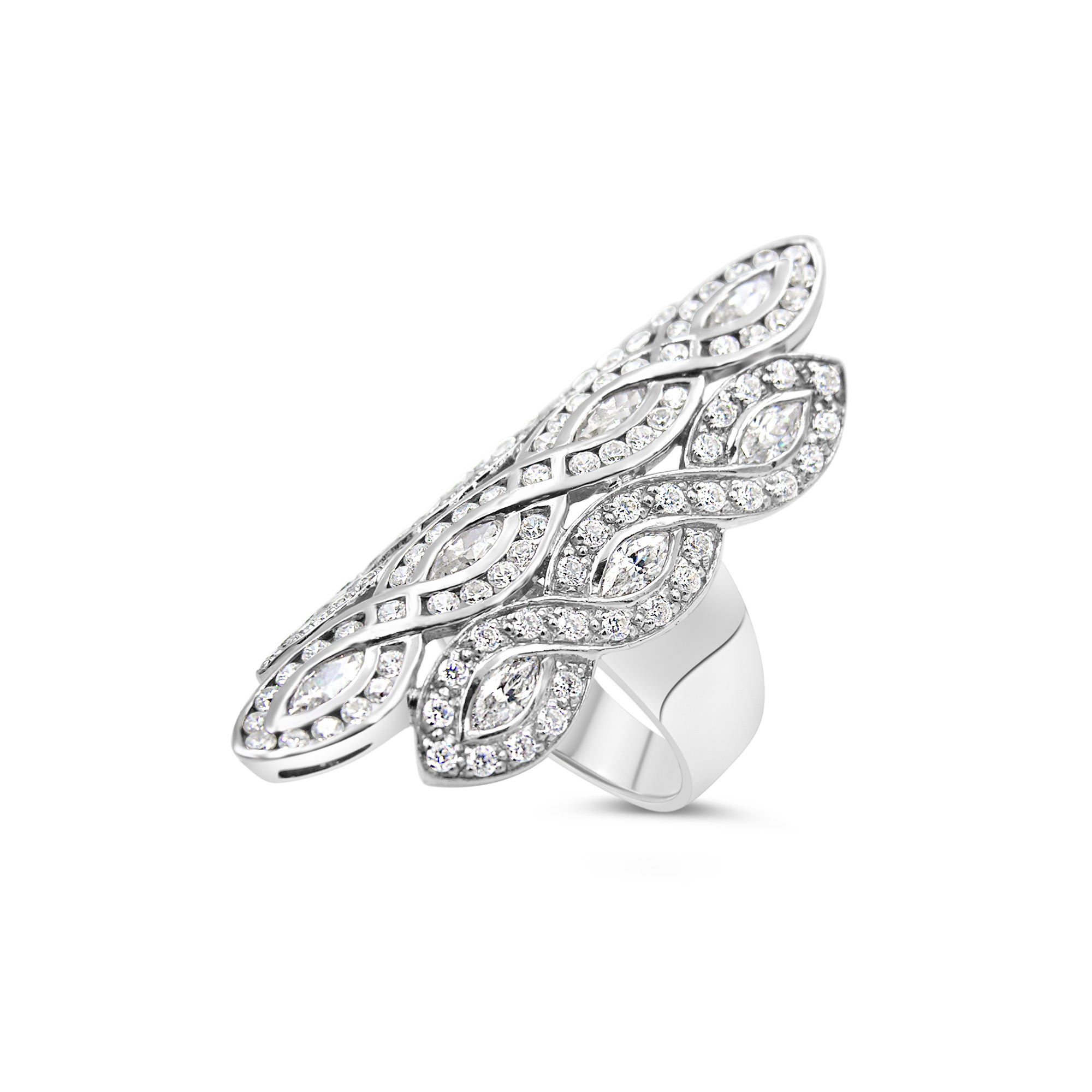 Elini 18kt white gold ring with zirconia