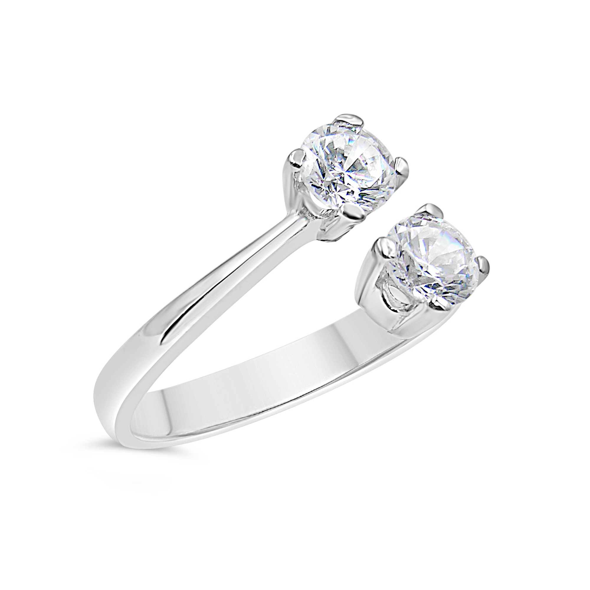 18kt white gold engagement ring with zirconia