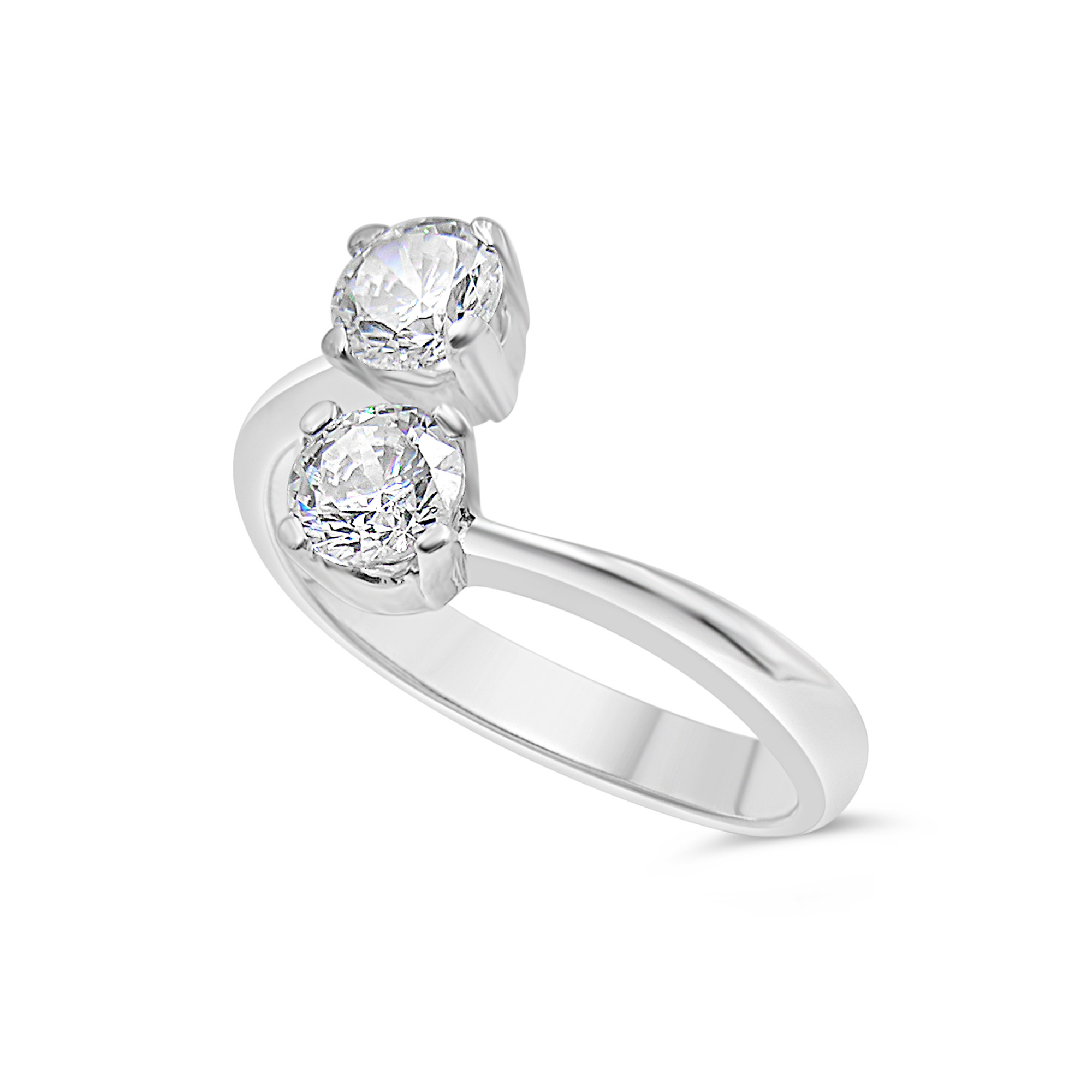 18kt white gold engagement ring with zirconia