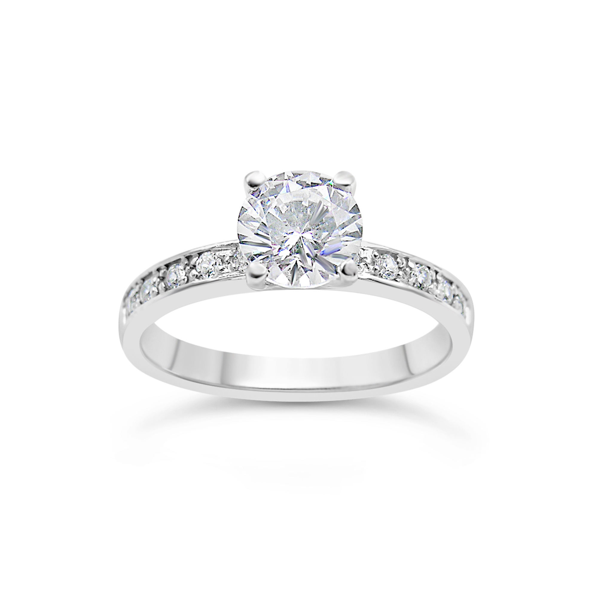 18kt white gold engagement ring with zirconia