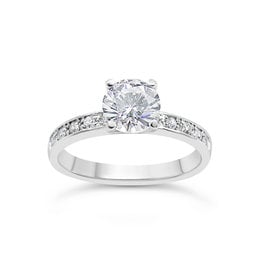 18kt white gold engagement ring with zirconia