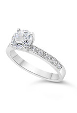 18kt white gold engagement ring with zirconia