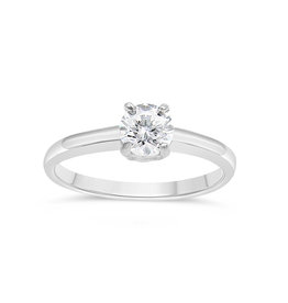 18kt white gold engagement ring with zirconia