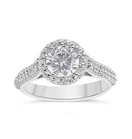 18kt white gold engagement ring with zirconia