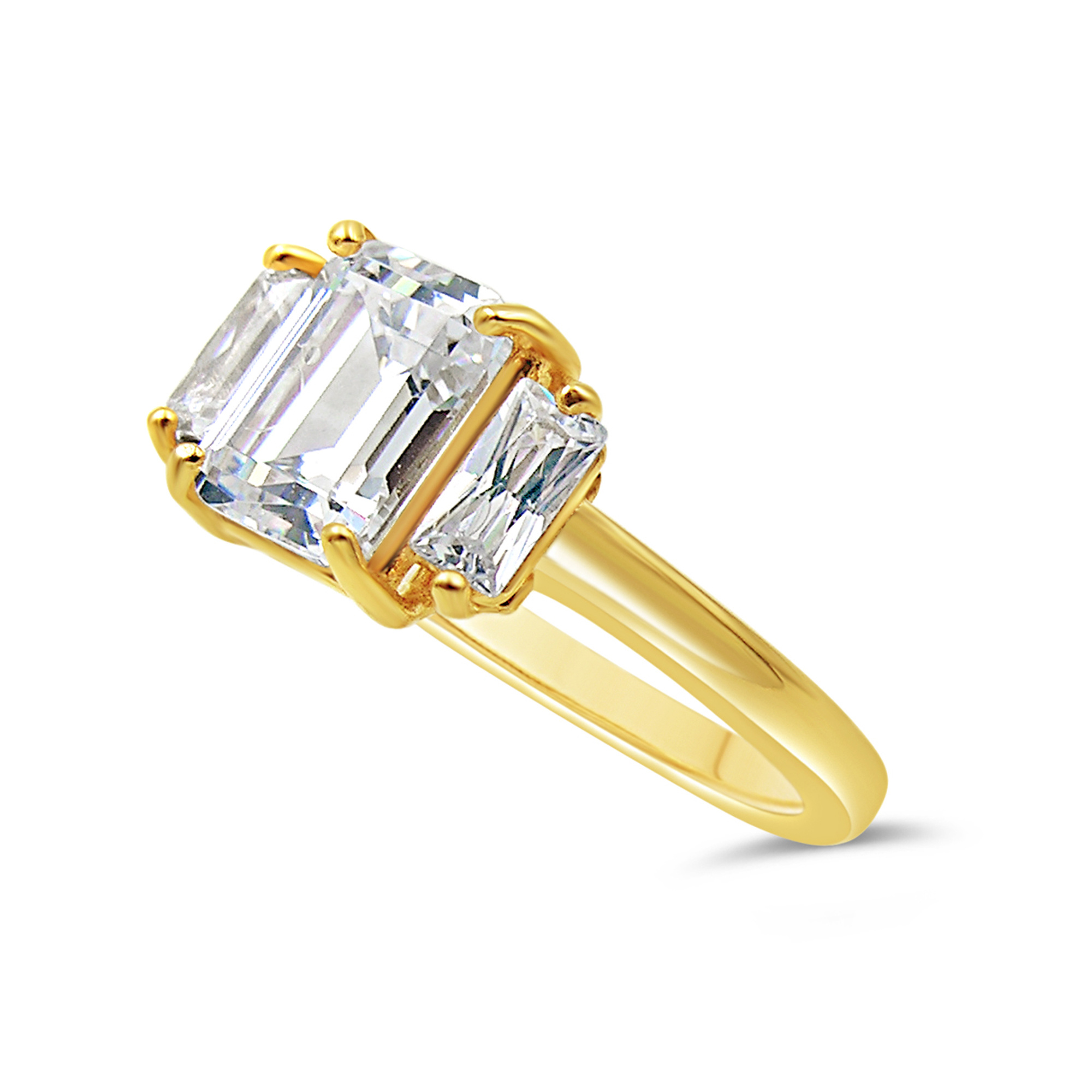 18kt yellow gold engagement ring with zirconia