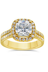 18kt yellow gold engagement ring with zirconia