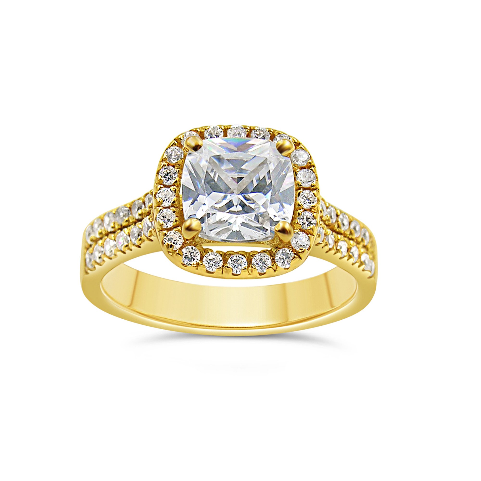 18kt yellow gold engagement ring with zirconia