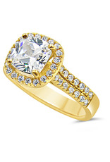 18kt yellow gold engagement ring with zirconia