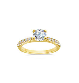 18kt yellow gold engagement ring with zirconia