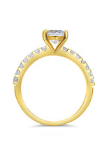 18kt yellow gold engagement ring with zirconia